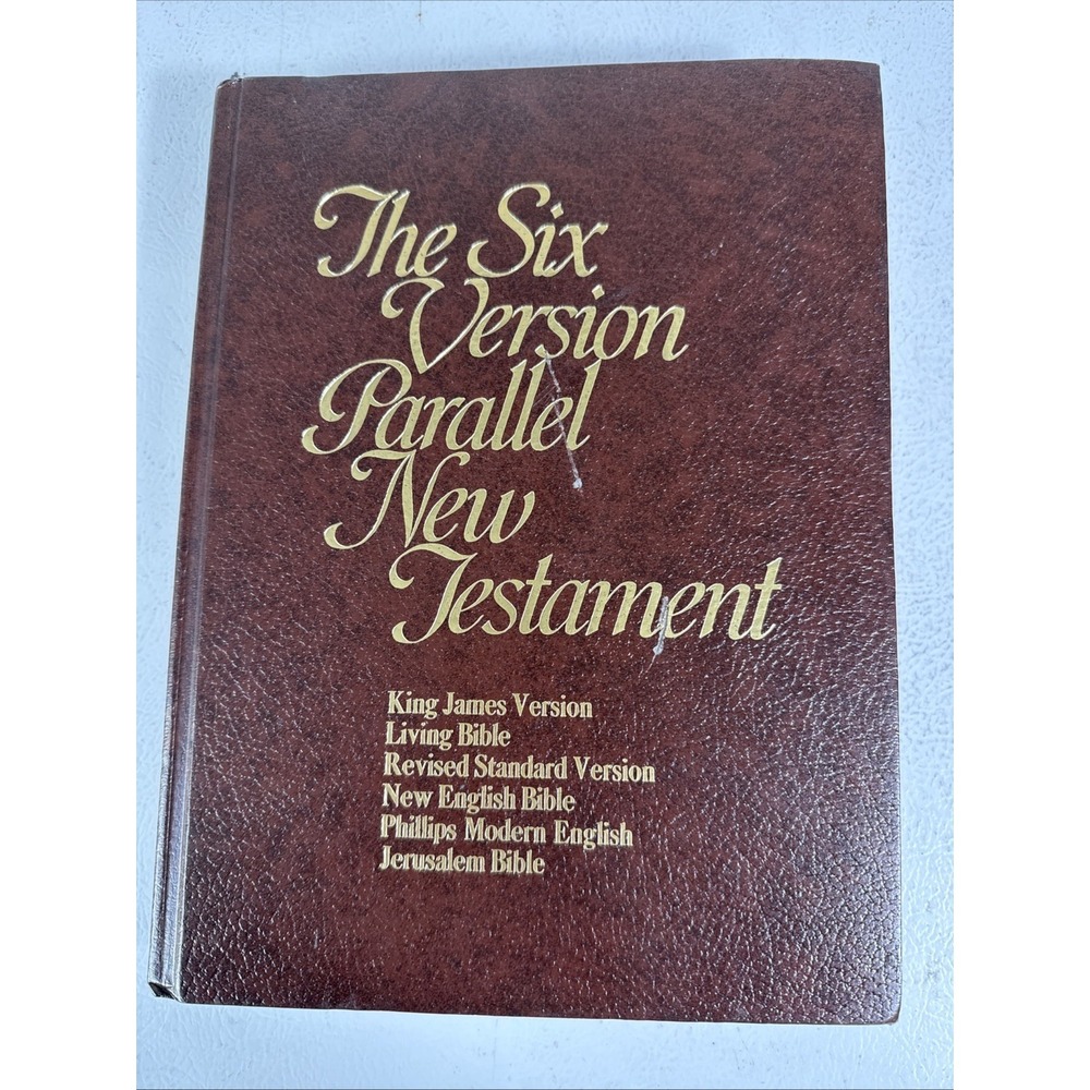 Six Version Parallel New Testament Bible HC Kjv Rsv Living Neb  PmbJerusalem '74